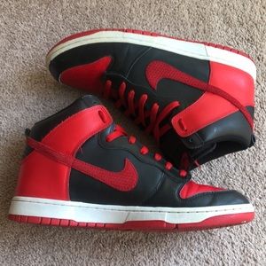Nike Dunks High 2012 Black & Red Size 12